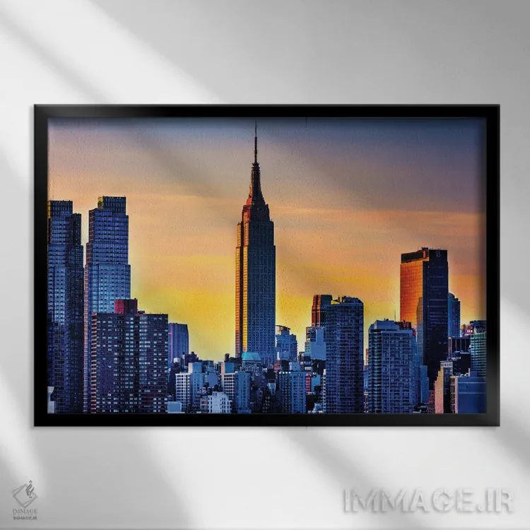 تابلو امپایر (ساختمان امپایر استیت) اثر دیوید گارباورر - نمای قابدار مشکی