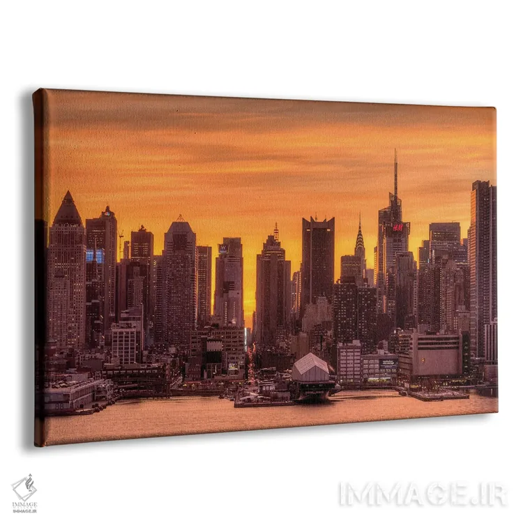 تابلو منهتن نارنجی اثر دیوید گارباورر - نمای پرسپکتیو محصول