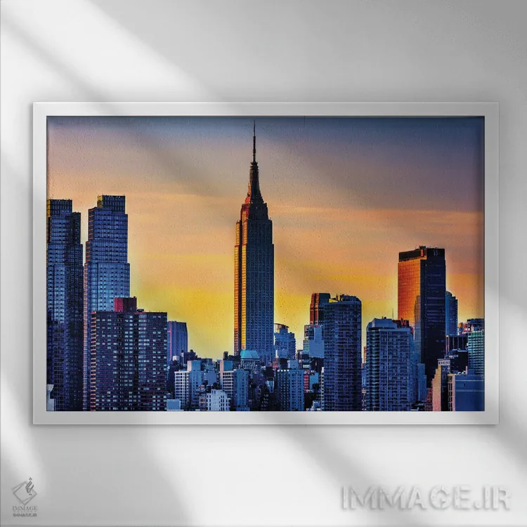 تابلو امپایر (ساختمان امپایر استیت) اثر دیوید گارباورر - نمای قابدار سفید