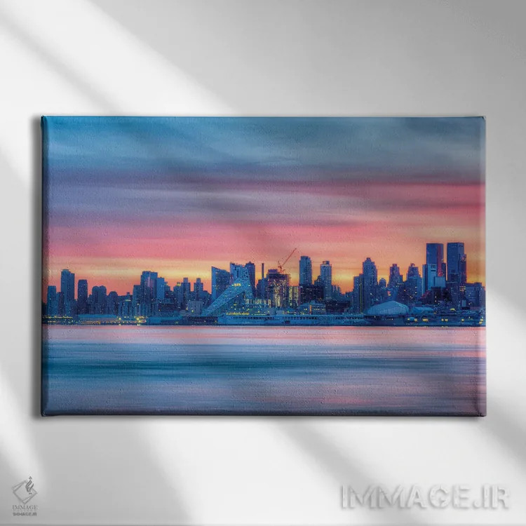 تابلو منهتن صورتی اثر دیوید گارباورر - نمای روبهرو روی دیوار