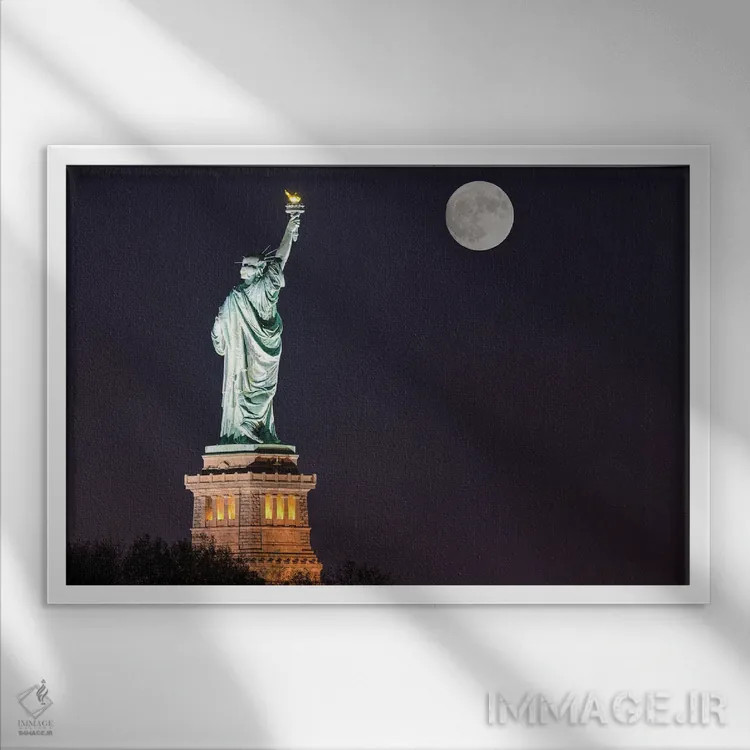 تابلو به ماه خوش آمد بگو اثر دیوید گارباورر - نمای قابدار سفید