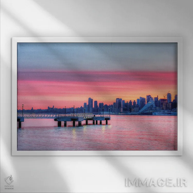 تابلو طلوع منهتن اثر دیوید گارباورر - نمای قابدار سفید