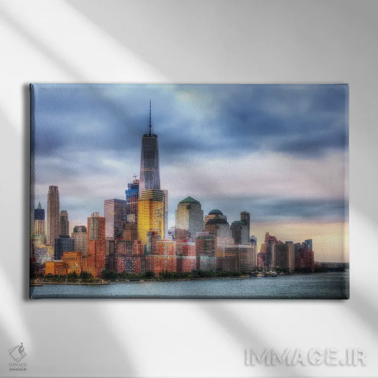 تابلو شهر پاستلی اثر دیوید گارباورر - نمای روبهرو روی دیوار