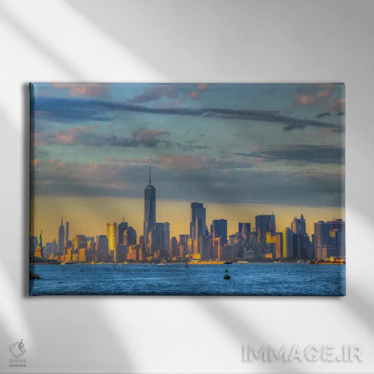 تابلو شهر نقاشیشده اثر دیوید گارباورر - نمای روبهرو روی دیوار