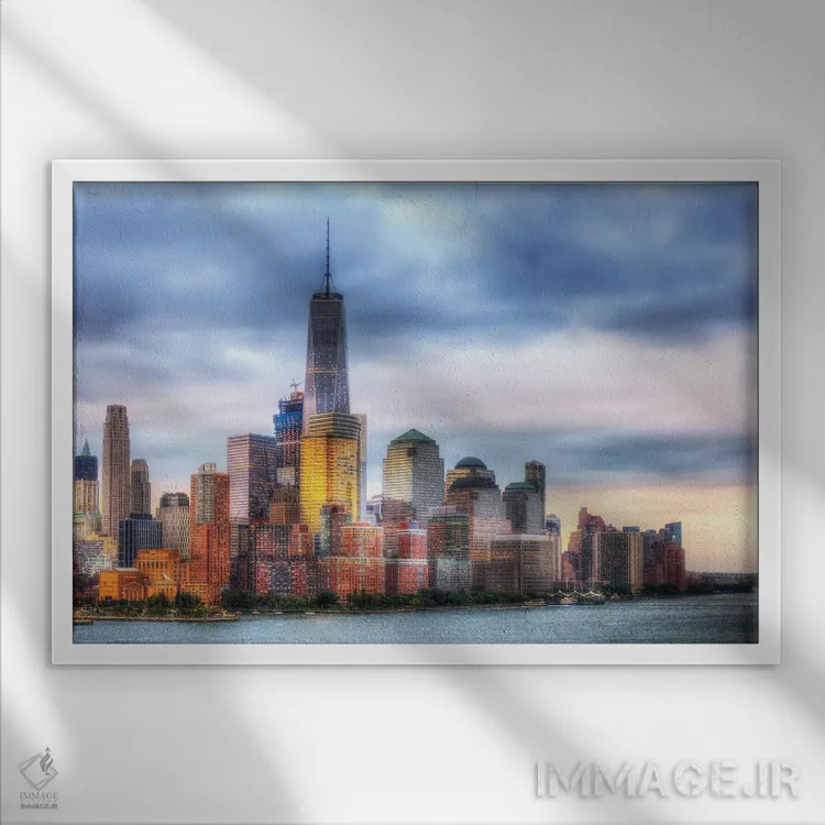 تابلو شهر پاستلی اثر دیوید گارباورر - نمای قابدار سفید