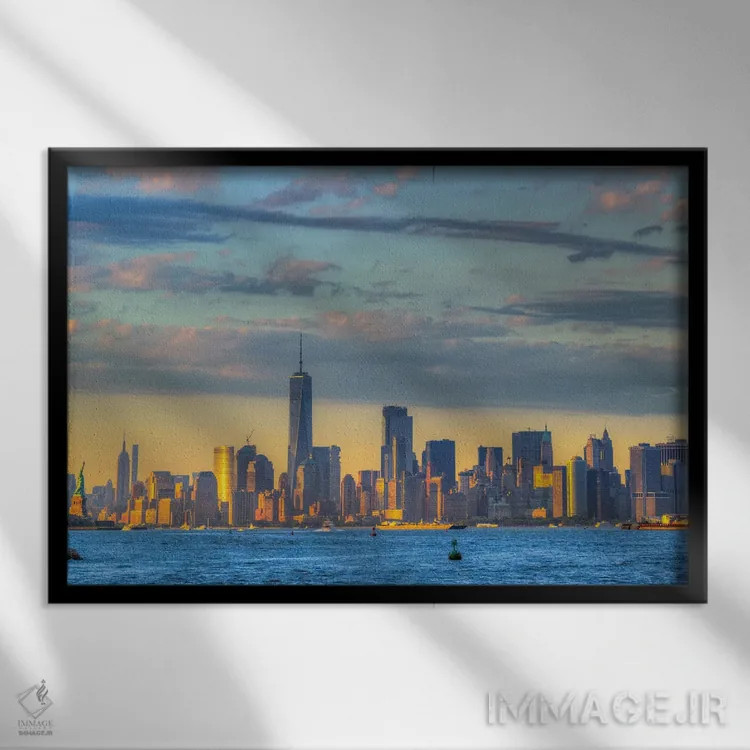 تابلو شهر نقاشیشده اثر دیوید گارباورر - نمای قابدار مشکی