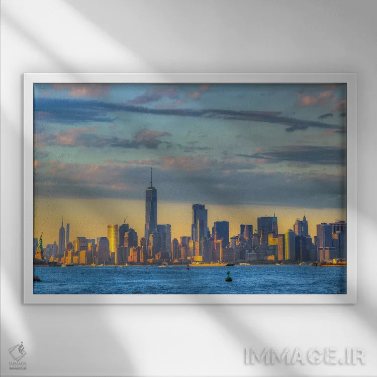 تابلو شهر نقاشیشده اثر دیوید گارباورر - نمای قابدار سفید