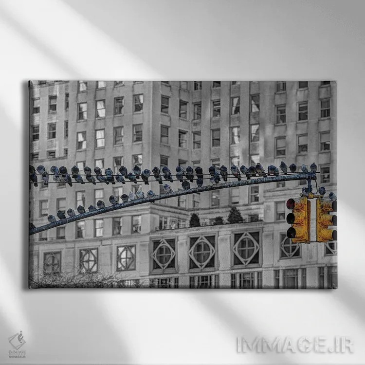 تابلو ایستگاه کبوتر اثر دیوید گارباورر - نمای روبهرو روی دیوار