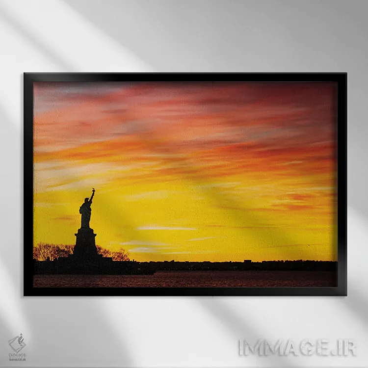 تابلو خوشآمد غروب اثر دیوید گارباورر - نمای قابدار مشکی