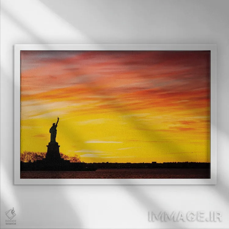 تابلو خوشآمد غروب اثر دیوید گارباورر - نمای قابدار سفید