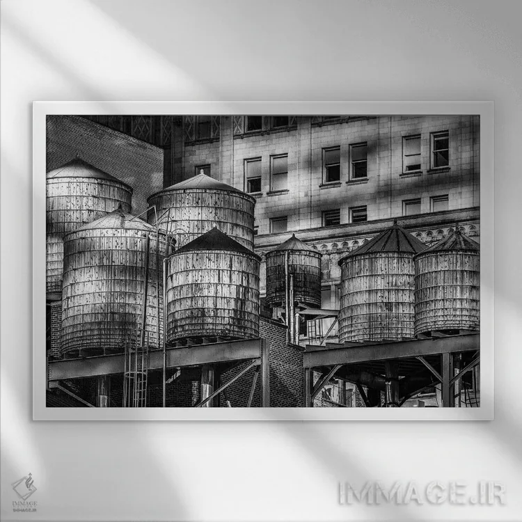 تابلو آب چوبین اثر دیوید گارباورر - نمای قابدار سفید