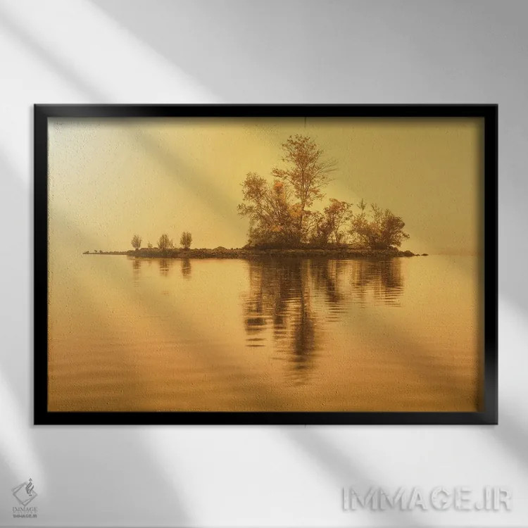 تابلو جزیره طلایی اثر دیوید گارباورر - نمای قابدار مشکی