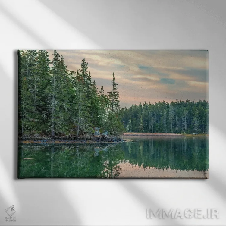 تابلو آرامش مِین (ایالت مین) اثر دیوید گارباورر - نمای روبهرو روی دیوار