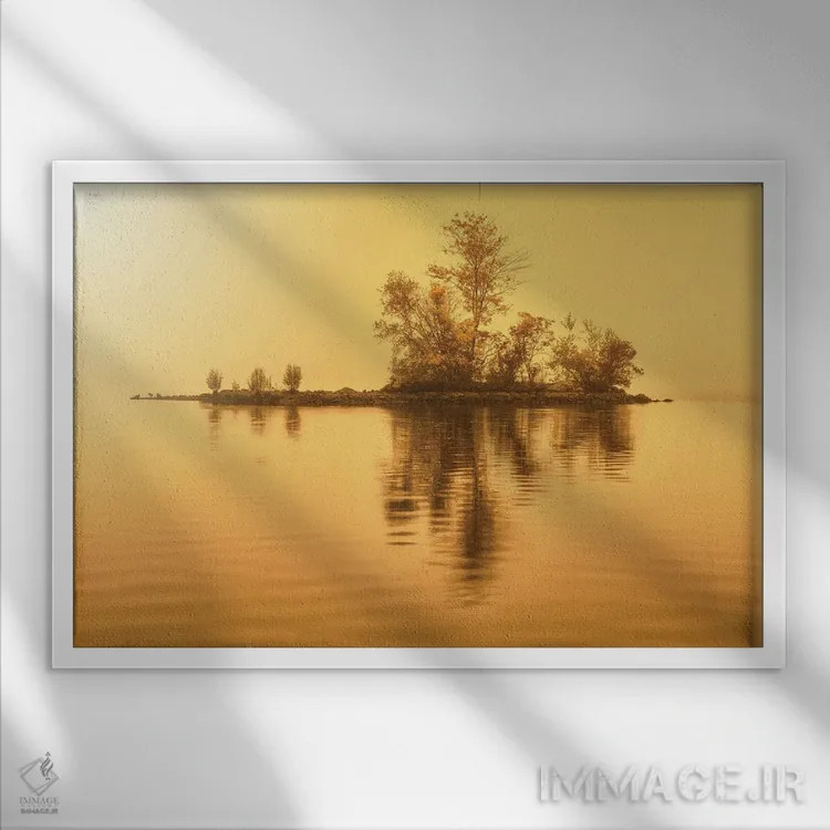 تابلو جزیره طلایی اثر دیوید گارباورر - نمای قابدار سفید