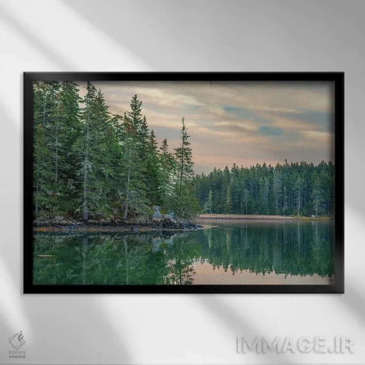 تابلو آرامش مِین (ایالت مین) اثر دیوید گارباورر - نمای قابدار مشکی