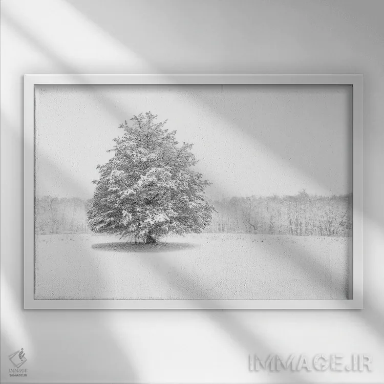 تابلو استوار ایستاده اثر دیوید گارباورر - نمای قابدار سفید