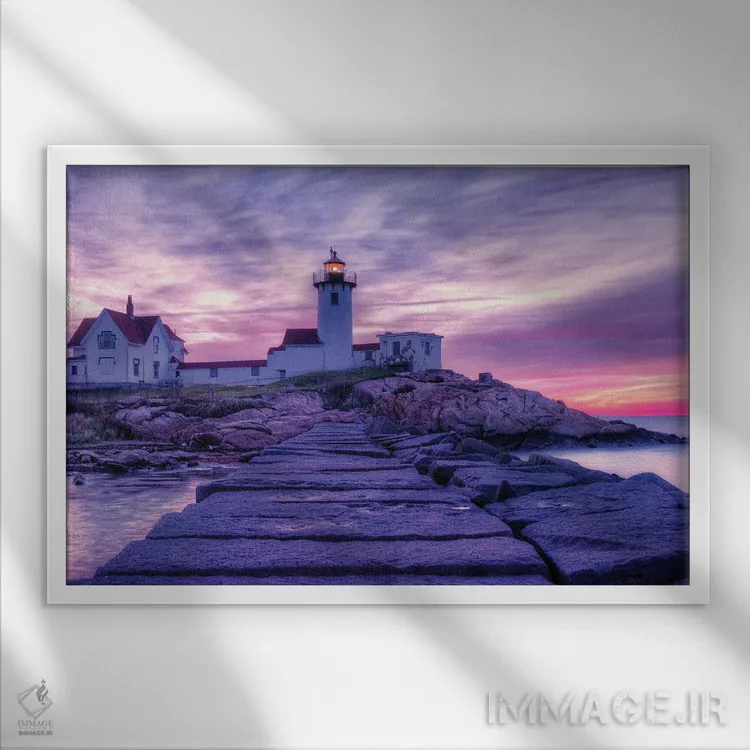 تابلو نور نیوانگلند (منطقه شمالشرقی آمریکا) اثر دیوید گارباورر - نمای قابدار سفید