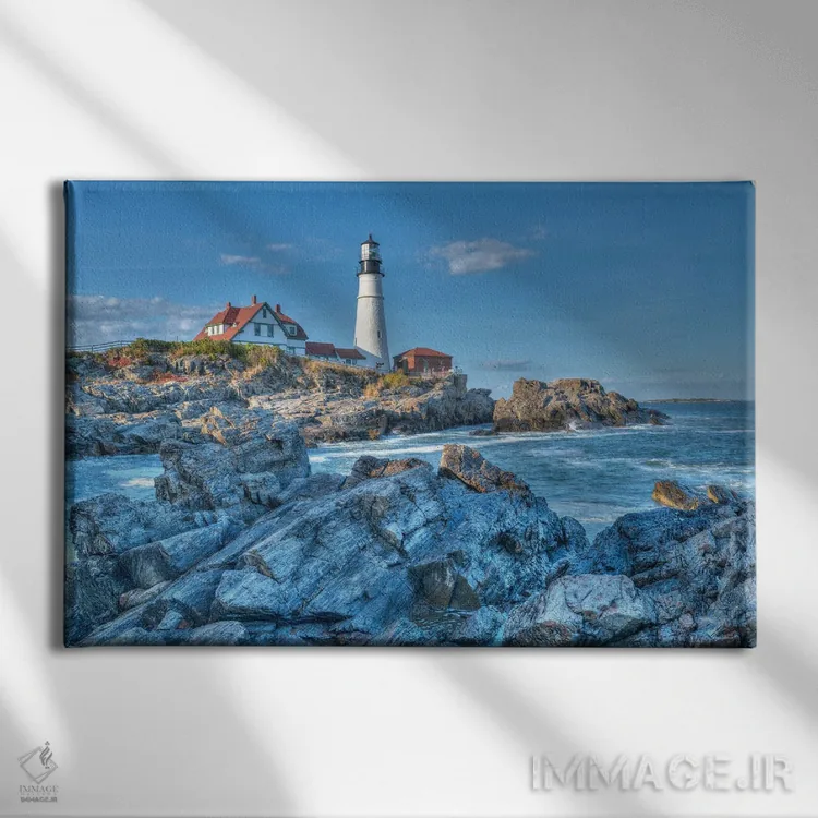 تابلو فانوس دریایی پورتلند اثر دیوید گارباورر - نمای روبهرو روی دیوار