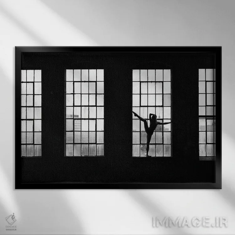 تابلو ژست رقصنده اثر دیوید گارباورر - نمای قابدار مشکی