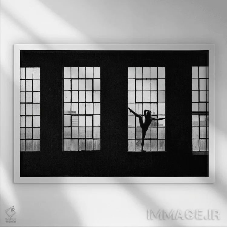 تابلو ژست رقصنده اثر دیوید گارباورر - نمای قابدار سفید