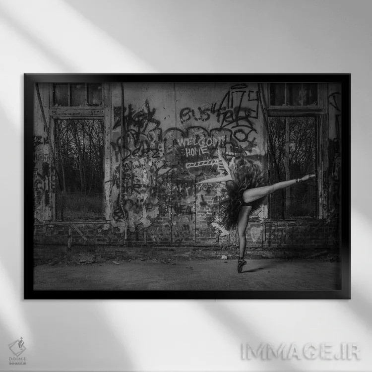 تابلو هنرمند گرافیتی ۲ اثر دیوید گارباورر - نمای قابدار مشکی