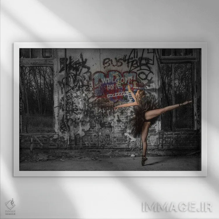 تابلو هنرمند گرافیتی اثر دیوید گارباورر - نمای قابدار سفید