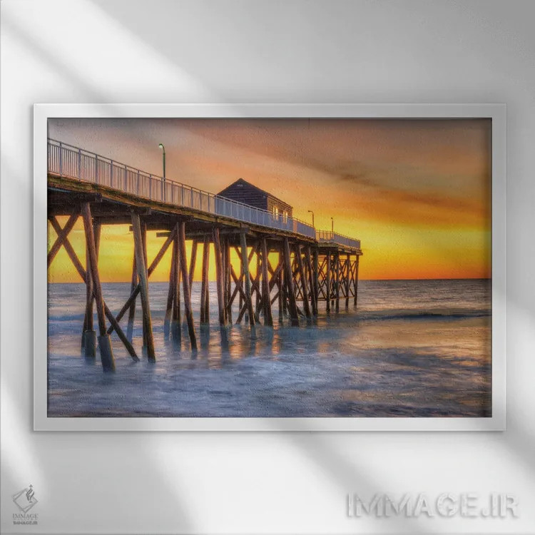 تابلو نارنجی بلمار اثر دیوید گارباورر - نمای قابدار سفید