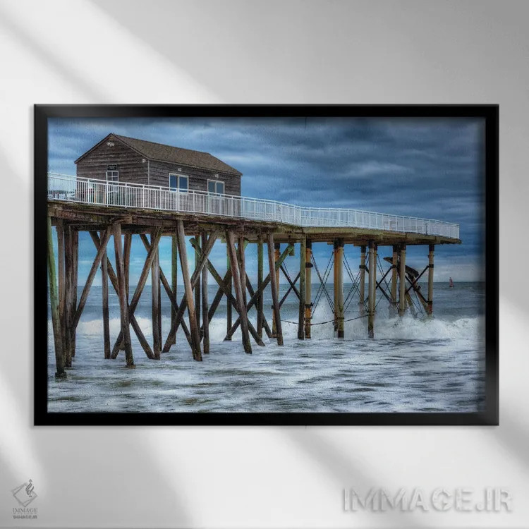 تابلو اسکلهی بلمار اثر دیوید گارباورر - نمای قابدار مشکی