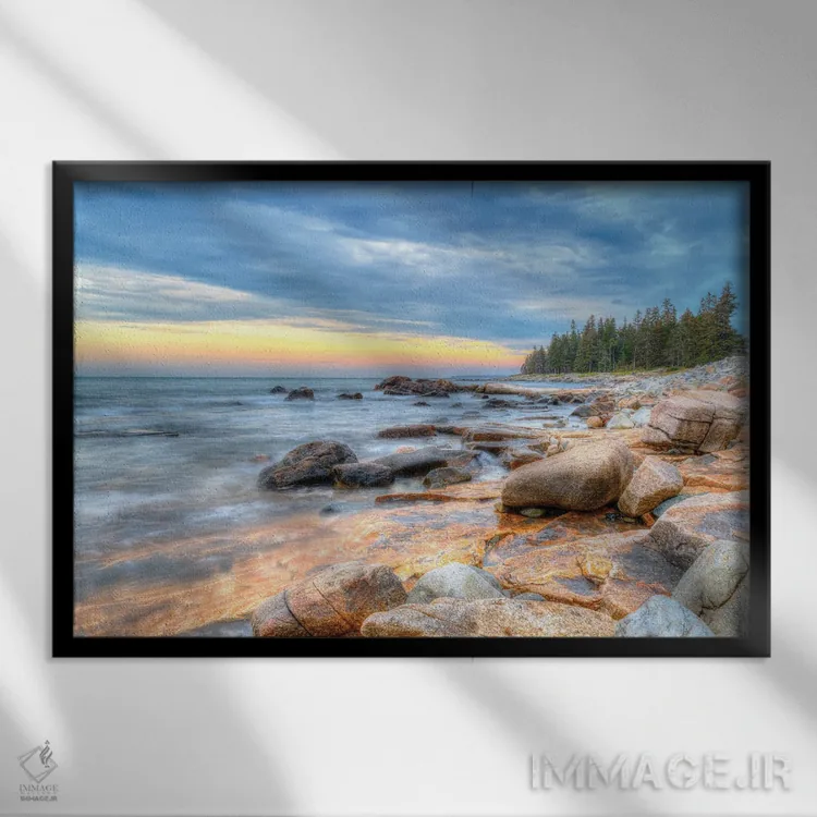 تابلو سواحل مین (ایالت مین) اثر دیوید گارباورر - نمای قابدار مشکی