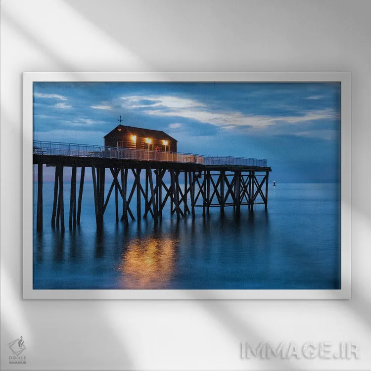 تابلو ساحل جرزی (انگلستان) اثر دیوید گارباورر - نمای قابدار سفید