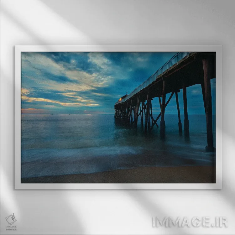 تابلو اسکلهٔ جرزی (انگلستان) اثر دیوید گارباورر - نمای قابدار سفید