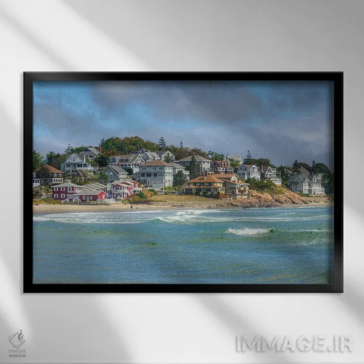 تابلو ساحل نیو انگلند (آمریکا) اثر دیوید گارباورر - نمای قابدار مشکی