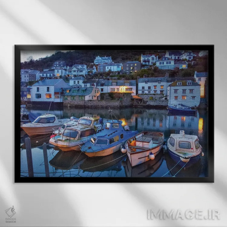 تابلو قایقهای پولپرو (انگلستان) اثر دیوید گارباورر - نمای قابدار مشکی