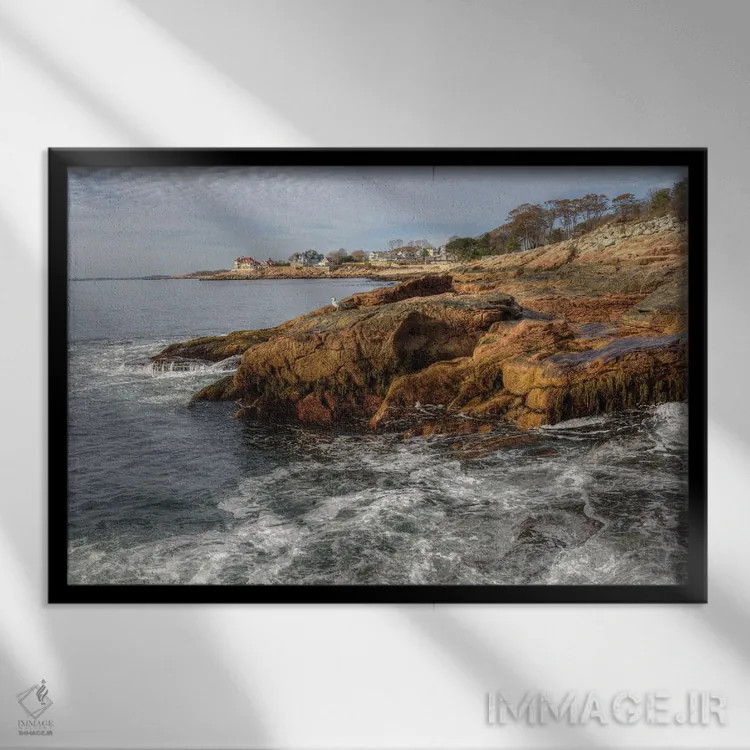 تابلو سنگها به طور انبوه اثر دیوید گارباورر - نمای قابدار مشکی