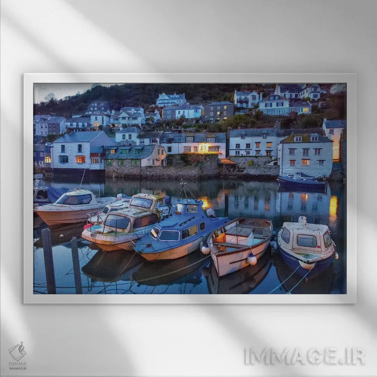 تابلو قایقهای پولپرو (انگلستان) اثر دیوید گارباورر - نمای قابدار سفید