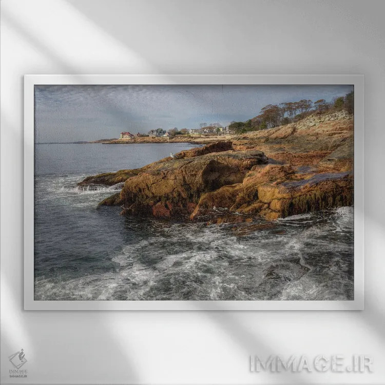 تابلو سنگها به طور انبوه اثر دیوید گارباورر - نمای قابدار سفید