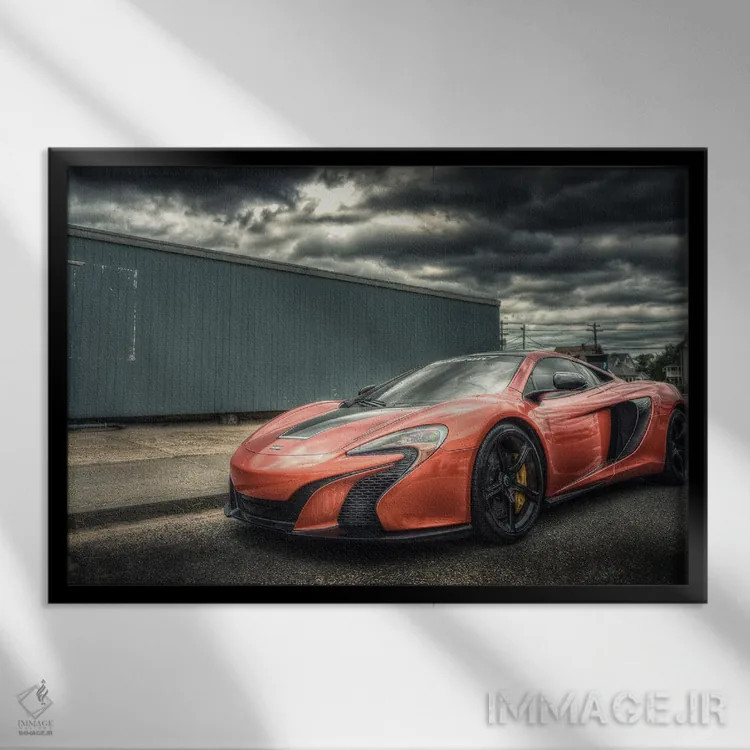 تابلو مکلارن (خودرو) اثر دیوید گارباورر - نمای قابدار مشکی