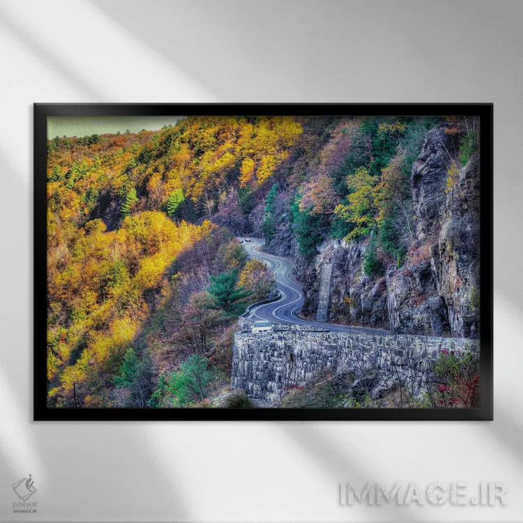 تابلو جادهٔ دلاور (آمریکا) اثر دیوید گارباورر - نمای قابدار مشکی