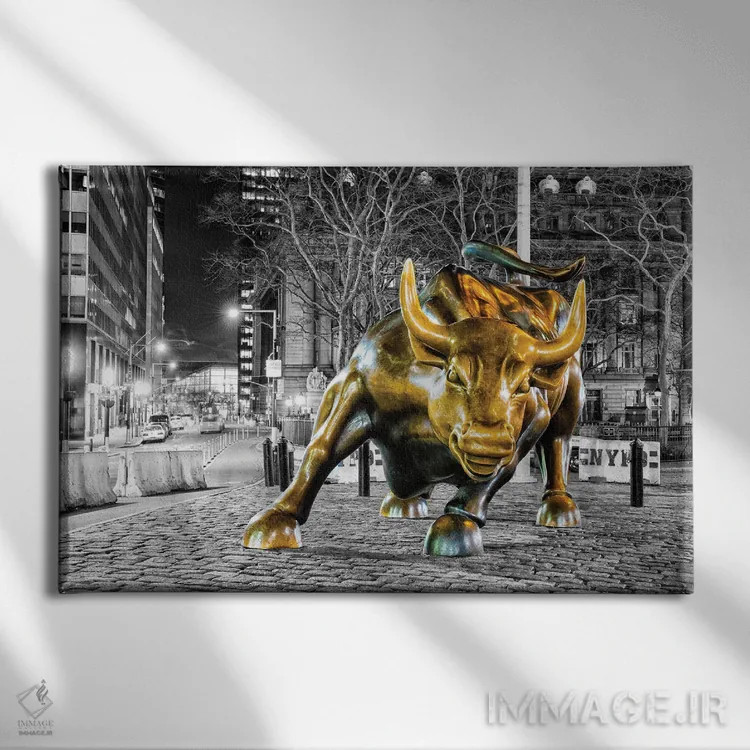 تابلو گاو نر عصبانی اثر دیوید گارباورر - نمای روبهرو روی دیوار