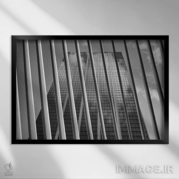 تابلو خطدار یا راهراه اثر دیوید گارباورر - نمای قابدار مشکی