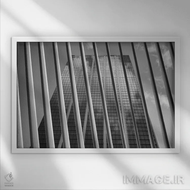 تابلو خطدار یا راهراه اثر دیوید گارباورر - نمای قابدار سفید