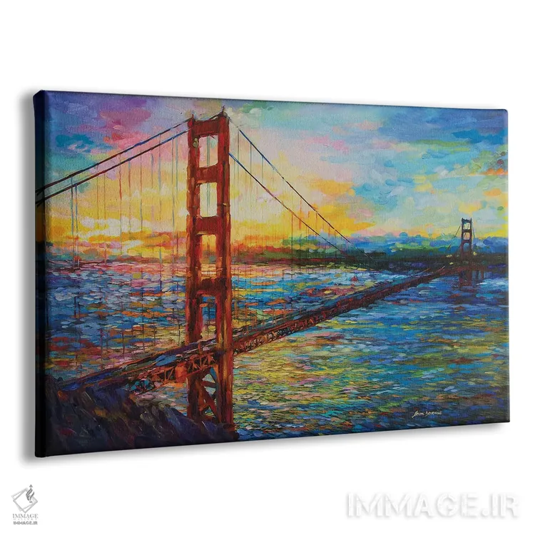 تابلو پل گلدن گیت، سانفرانسیسکو، کالیفرنیا اثر لئون دوونیس - نمای پرسپکتیو محصول