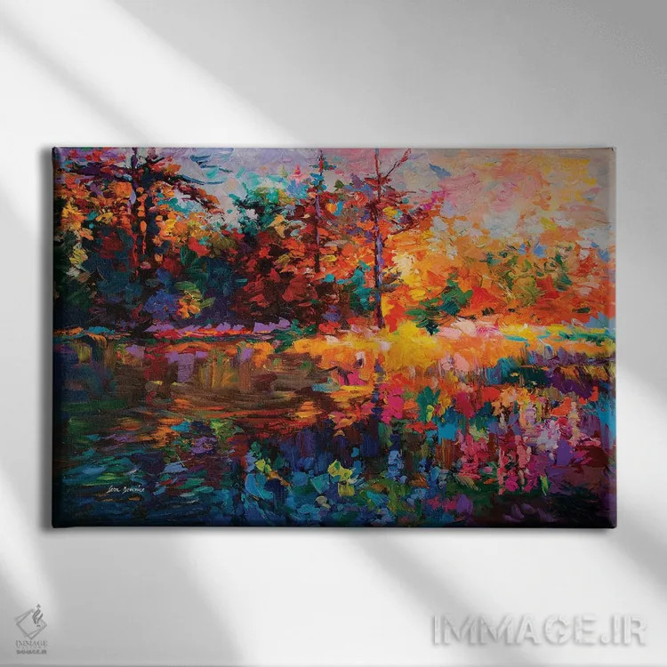 تابلو منظرهٔ انتزاعی (ژانر) اثر لئون دوونیس - نمای روبهرو روی دیوار