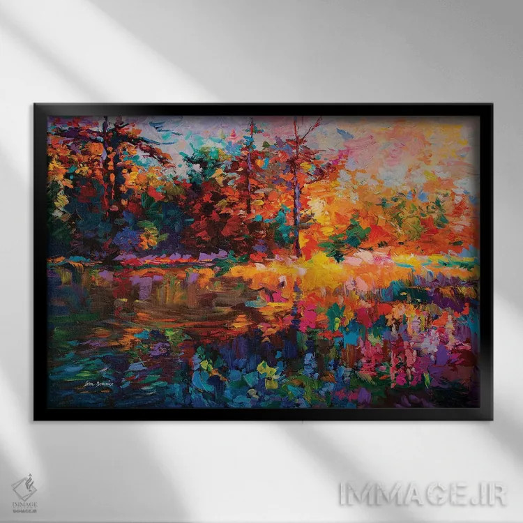 تابلو منظرهٔ انتزاعی (ژانر) اثر لئون دوونیس - نمای قابدار مشکی