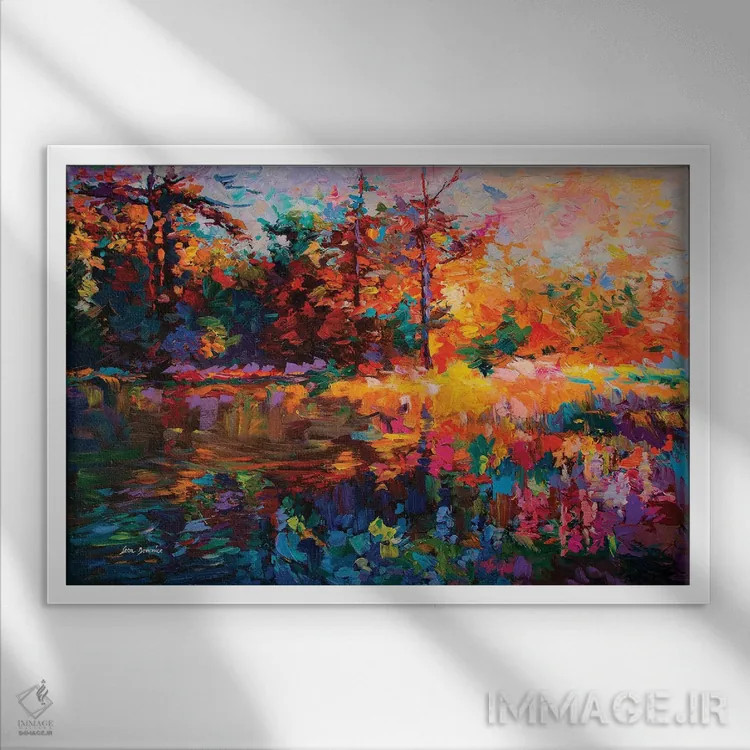 تابلو منظرهٔ انتزاعی (ژانر) اثر لئون دوونیس - نمای قابدار سفید