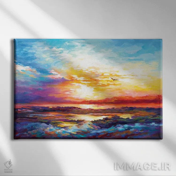 تابلو غروب در کورسیکا (جزیره فرانسه) اثر لئون دوونیس - نمای روبهرو روی دیوار