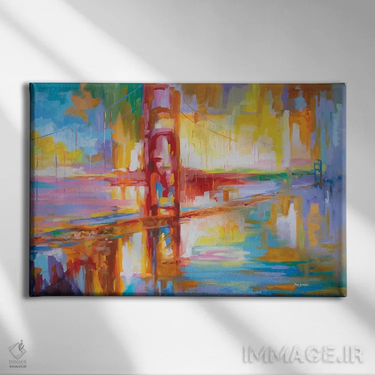تابلو پل گلدن گیت اثر لئون دوونیس - نمای روبهرو روی دیوار