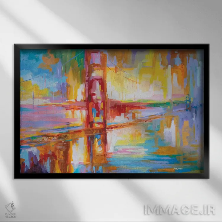 تابلو پل گلدن گیت اثر لئون دوونیس - نمای قابدار مشکی