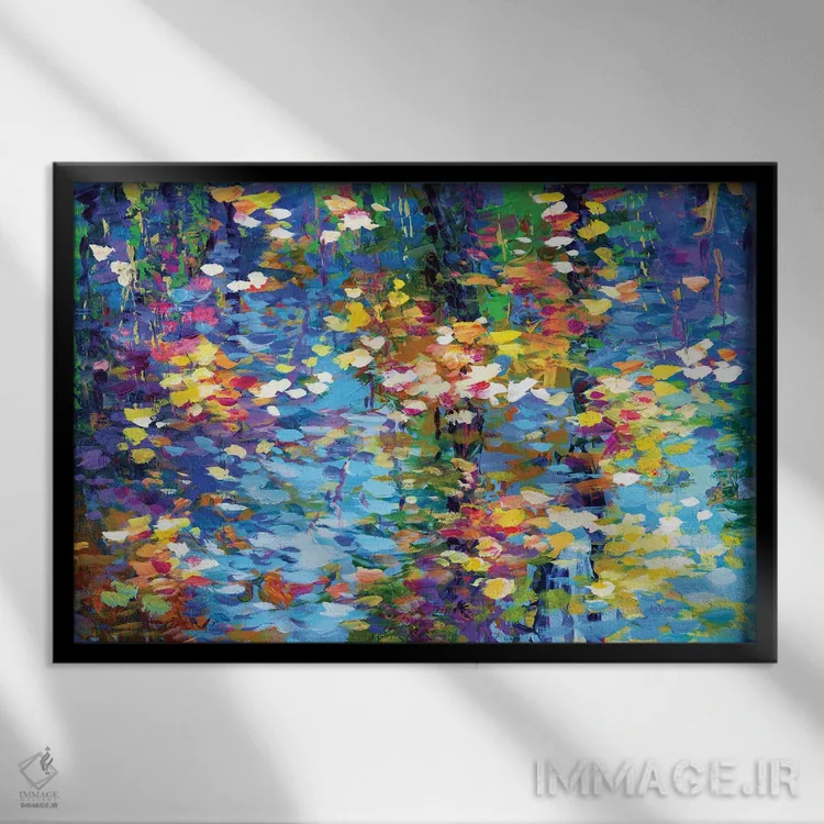 تابلو بازتابهای پاییزی ۱ اثر لئون دوونیس - نمای قابدار مشکی