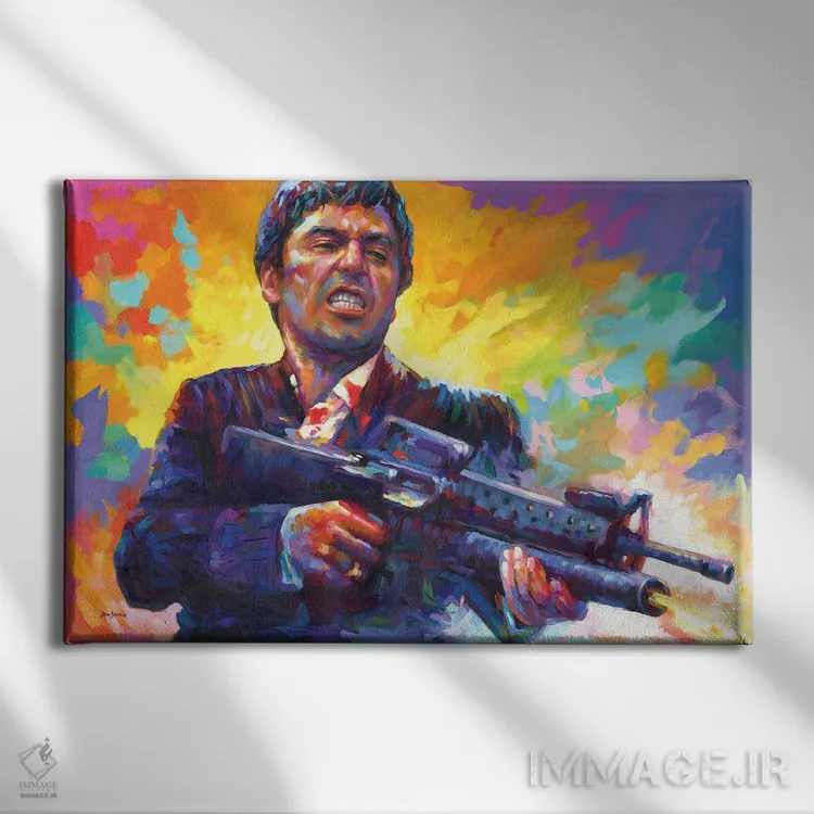 تابلو صورت زخمی (فیلم/کاراکتر) اثر لئون دوونیس - نمای روبهرو روی دیوار